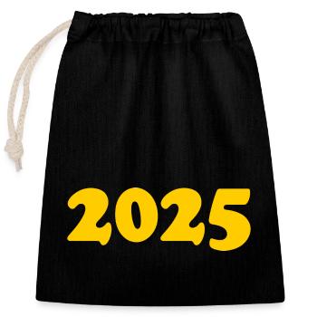 2025 - Closable cotton gift bag (25x30cm) - black - Front