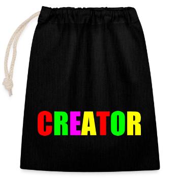 Creator - Sac cadeau en coton avec cordon (25 x 30 cm) - noir - Devant