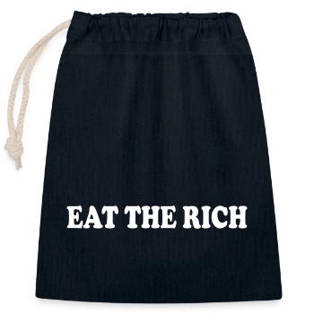 Eat the rich - Verschließbarer Geschenkbeutel aus Baumwolle (25x30cm) - Navy - Vorne