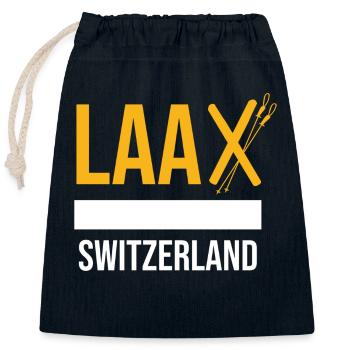 Laax, the Graubünden dream - Closable cotton gift bag (25x30cm) - navy - Front