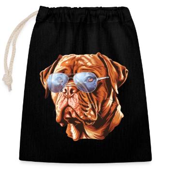 Bordeauxdogge, Dogue De Bordeaux, Hund - Verschließbarer Geschenkbeutel aus Baumwolle (25x30cm) - Schwarz - Vorne