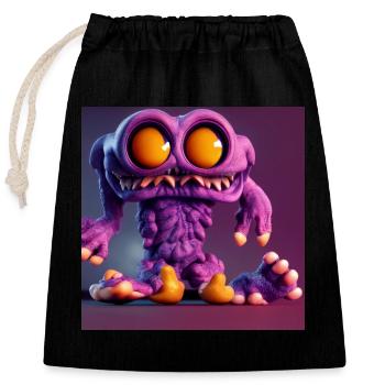 Little purple terror - Closable cotton gift bag (25x30cm) - black - Front