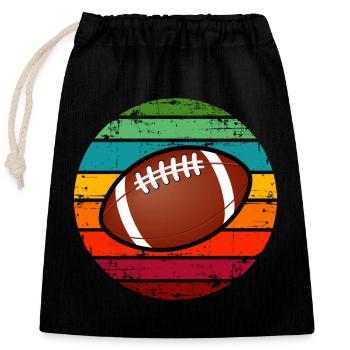 Football américain - Sac cadeau en coton avec cordon (25 x 30 cm) - noir - Devant