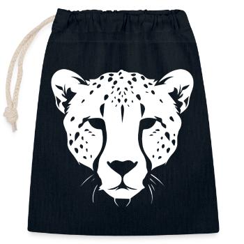 Guépard - Sac cadeau en coton avec cordon (25 x 30 cm) - bleu marine - Devant