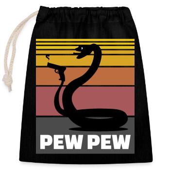 Snake Pew Pew Gift - Closable cotton gift bag (25x30cm) - black - Front
