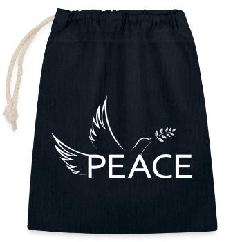Paix Paix Colombe de la Paix Manifestation Protestation Liberté - Sac cadeau en coton avec cordon (25 x 30 cm) - bleu marine - Devant