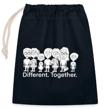 Diversity and cohesion - Closable cotton gift bag (25x30cm) - navy - Front