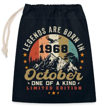 Oktober 1968 - Geburtstag im Oktober 1968 - Verschließbarer Geschenkbeutel aus Baumwolle (25x30cm) - Navy - Vorne