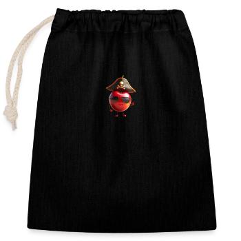 CHERRY - Closable cotton gift bag (25x30cm) - black - Front