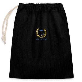 J’étudie la médecine - Fier étudiant en médecine - Sac cadeau en coton avec cordon (25 x 30 cm) - noir - Devant