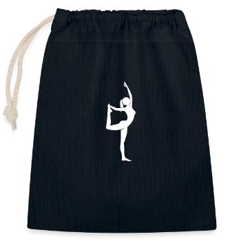 Leichtigkeit des Yoga Frau Yogini in Bewegung - Verschließbarer Geschenkbeutel aus Baumwolle (25x30cm) - Navy - Vorne