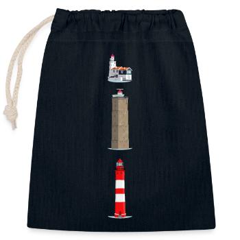 Leuchttürme Ameland, Terschelling, Marken - Verschließbarer Geschenkbeutel aus Baumwolle (25x30cm) - Navy - Vorne
