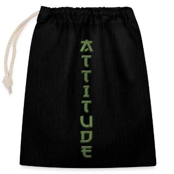 Tattoo element vector tattoo Body art attitude - Closable cotton gift bag (25x30cm) - black - Front