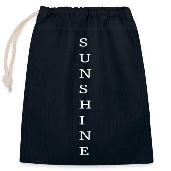 Sunshine! Carry the sunshine outside! - Closable cotton gift bag (25x30cm) - navy - Front