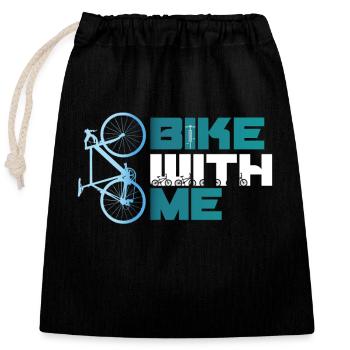 bike with me Fahrrad Rad bmx MTB Rennrad blau Team - Verschließbarer Geschenkbeutel aus Baumwolle (25x30cm) - Schwarz - Vorne