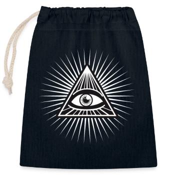 illuminati seeing eye enlightened fun cool love - Closable cotton gift bag (25x30cm) - navy - Front