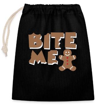 bite me - Closable cotton gift bag (25x30cm) - black - Front