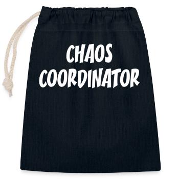 Chaos Coordinator - Verschließbarer Geschenkbeutel aus Baumwolle (25x30cm) - Navy - Vorne