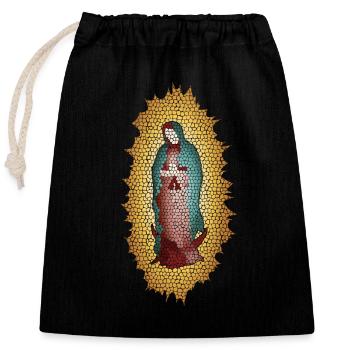 Mosaic Holy Church Icon Virgin Mary Madonna - Closable cotton gift bag (25x30cm) - black - Front