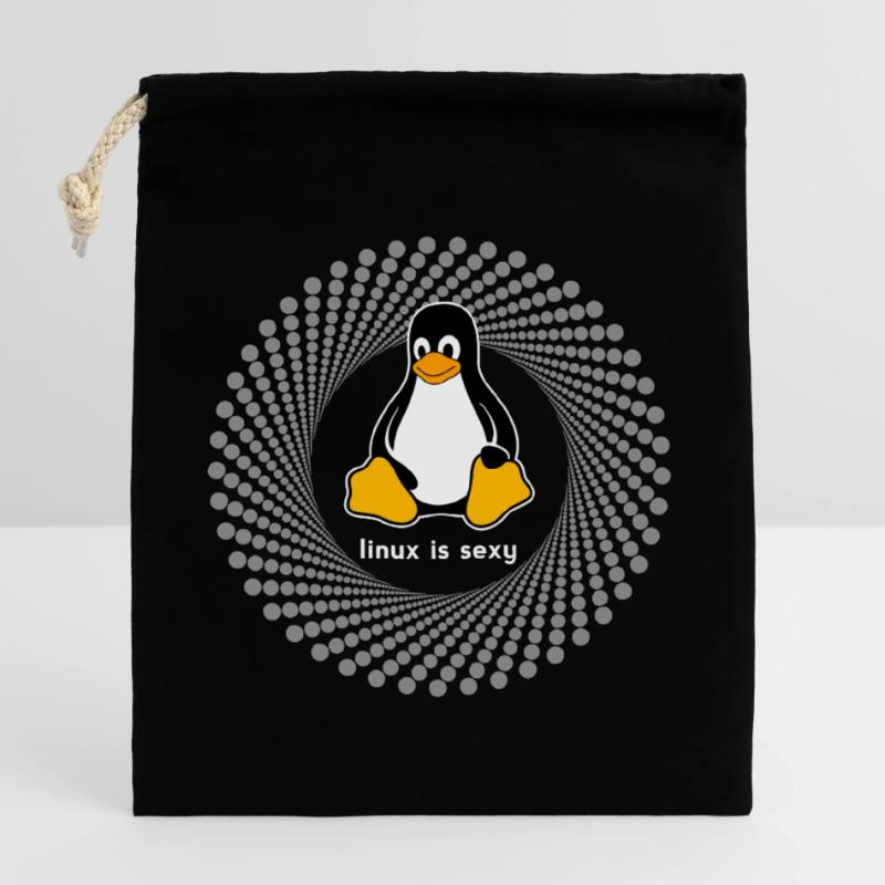 Penguin pc Computer Nerd sysadmin program geek Closable cotton gift bag (25x30cm)