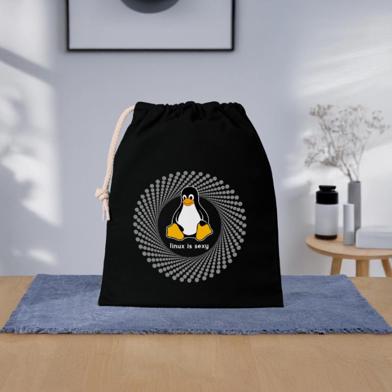 Penguin pc Computer Nerd sysadmin program geek Closable cotton gift bag (25x30cm)