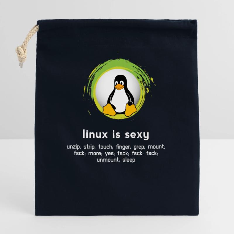 Computer System Pinguin Nerd pc inside code admin Verschließbarer Geschenkbeutel aus Baumwolle (25x30cm)