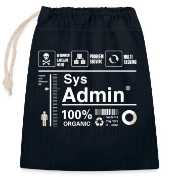 Sys Admin Programming Computer Nerd pc Board cpu - Closable cotton gift bag (25x30cm) - navy - Front