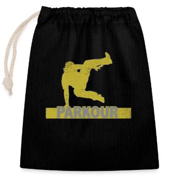 Parkour - Closable cotton gift bag (25x30cm) - black - Front