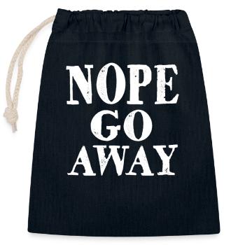 Nope Go Away - Verschließbarer Geschenkbeutel aus Baumwolle (25x30cm) - Navy - Vorne