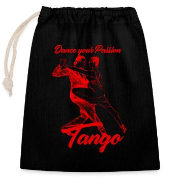 Tango Danse Couple De Danse - Sac cadeau en coton avec cordon (25 x 30 cm) - noir - Devant