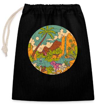 Forêt tropicale tropique protection de l'environnement nature changement climatique - Sac cadeau en coton avec cordon (25 x 30 cm) - noir - Devant