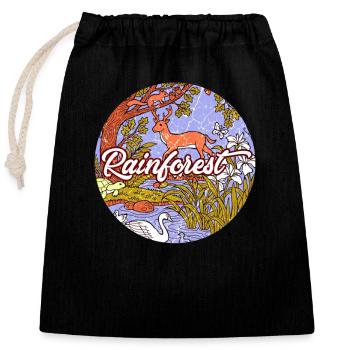 Forêt tropicale tropique protection de l'environnement nature changement climatique - Sac cadeau en coton avec cordon (25 x 30 cm) - noir - Devant
