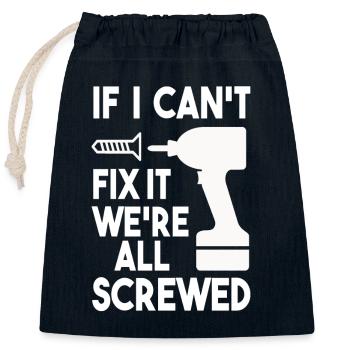 Craftsman repair DIY technician gift - Closable cotton gift bag (25x30cm) - navy - Front