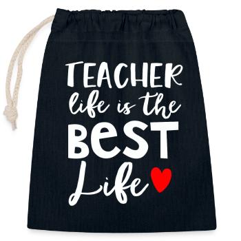 Teacher Gift Education School Sayings Teacher Training - Closable cotton gift bag (25x30cm) - navy - Front