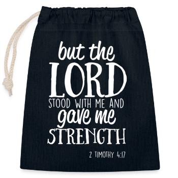 Psalm Gift God Bible Jesus Gospel Christ - Closable cotton gift bag (25x30cm) - navy - Front