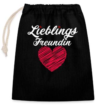 Favorite girlfriend - Closable cotton gift bag (25x30cm) - black - Front