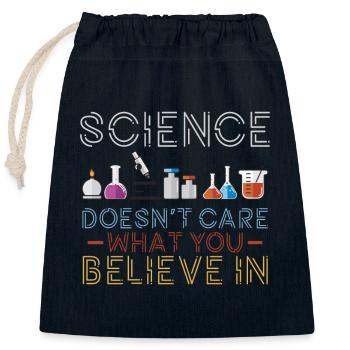 Experimente Geschenk Wissenschaft Fakten - Verschließbarer Geschenkbeutel aus Baumwolle (25x30cm) - Navy - Vorne