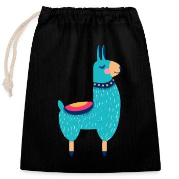 Lama - Closable cotton gift bag (25x30cm) - black - Front