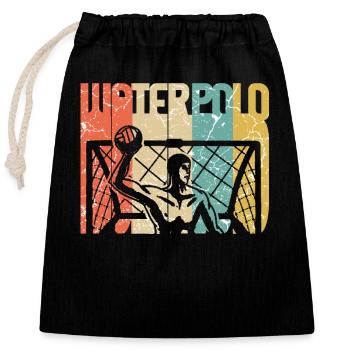 water polo - Closable cotton gift bag (25x30cm) - black - Front