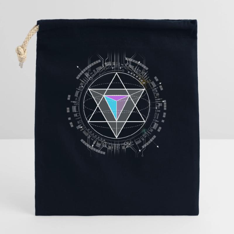 nerd cpu pyramid illuminati game wow hacker code Closable cotton gift bag (25x30cm)