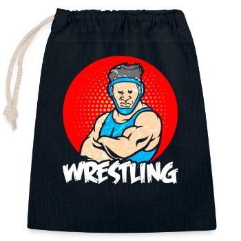 Wrestling - Verschließbarer Geschenkbeutel aus Baumwolle (25x30cm) - Navy - Vorne