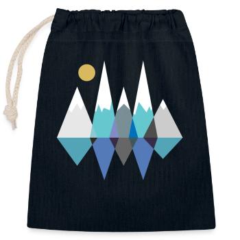 Mountains - Closable cotton gift bag (25x30cm) - navy - Front