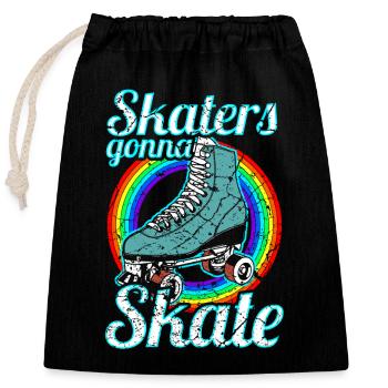 Roller Skating Roller Skate 80's Trend Roller Disco - Closable cotton gift bag (25x30cm) - black - Front