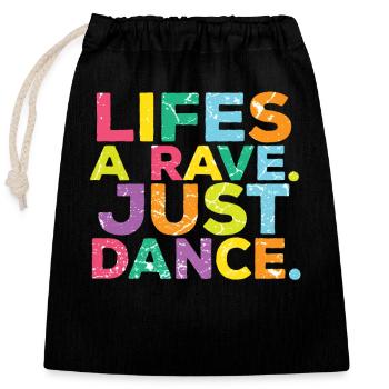 Techno Raver Raver - Sac cadeau en coton avec cordon (25 x 30 cm) - noir - Devant