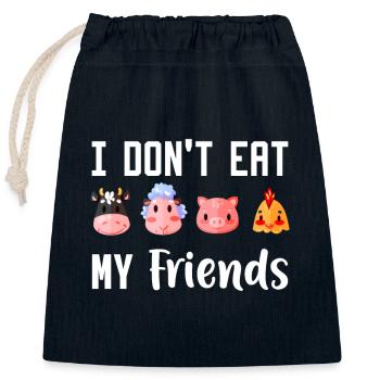 Vegan Vegan Vegan Vegetarian Eating Healthy - Closable cotton gift bag (25x30cm) - navy - Front