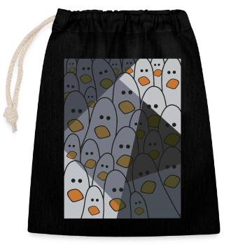 Seagulls T-Shirt - Bird Motif Seagulls Gift Idea - Closable cotton gift bag (25x30cm) - black - Front