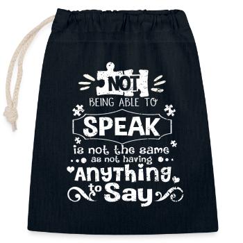 Autism - Closable cotton gift bag (25x30cm) - navy - Front