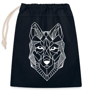 Wolf Raubtier Alpha Rudel Beute Geschenk Idee Wild - Verschließbarer Geschenkbeutel aus Baumwolle (25x30cm) - Navy - Vorne