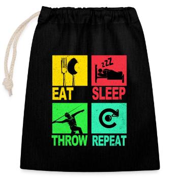 Javelin ThrowIng Ancient Greece Athlete Spear - Closable cotton gift bag (25x30cm) - black - Front