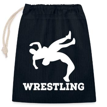 wrestling - Verschließbarer Geschenkbeutel aus Baumwolle (25x30cm) - Navy - Vorne
